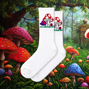 Extra Point Shroom socks are made in USA and made with US grown cotton. They are groovy!