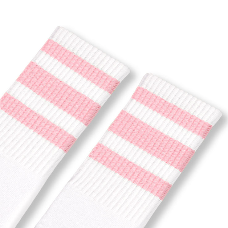 White w/ pink stripes