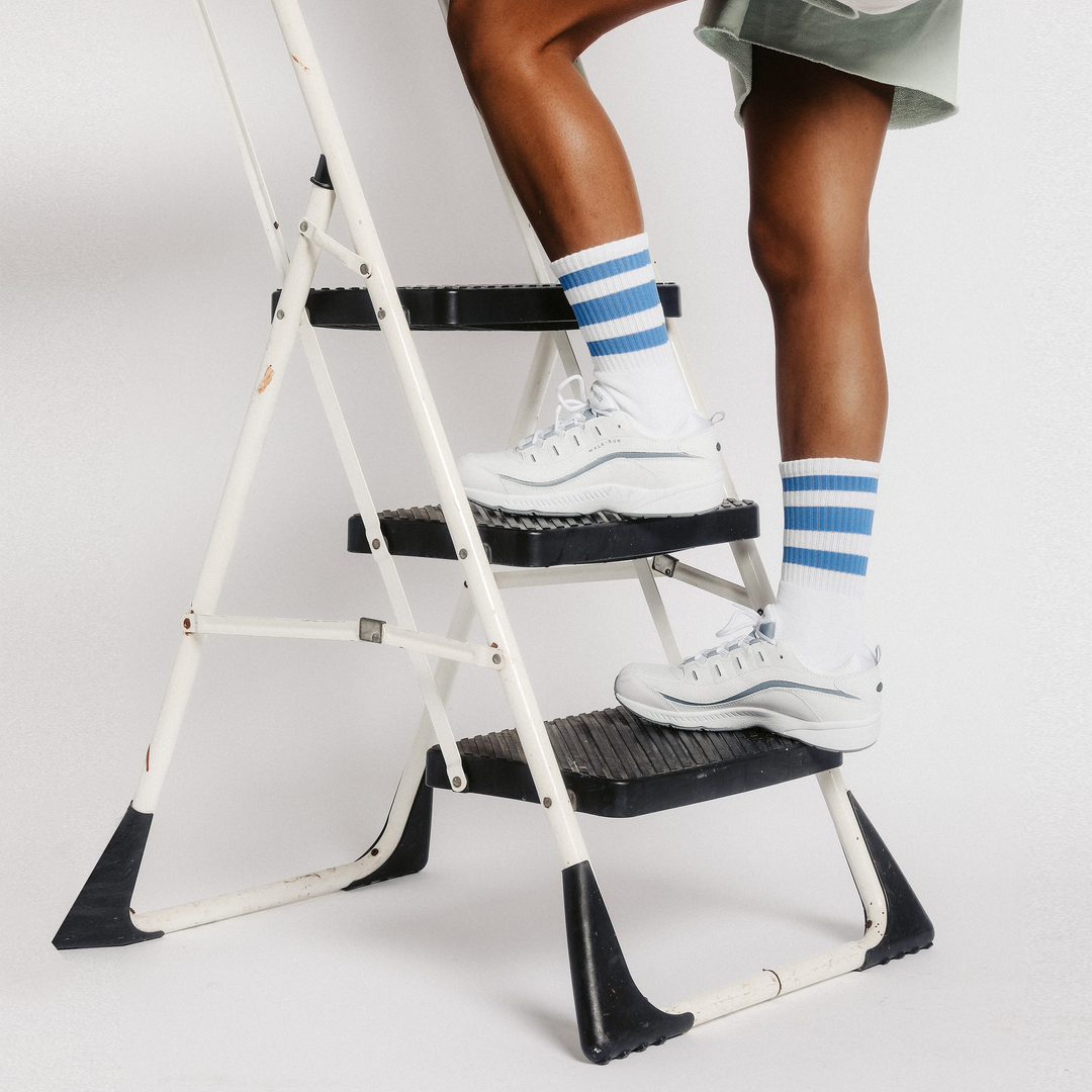 White w/ carolina blue stripes