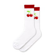 Pair of white socks with cherrie logo