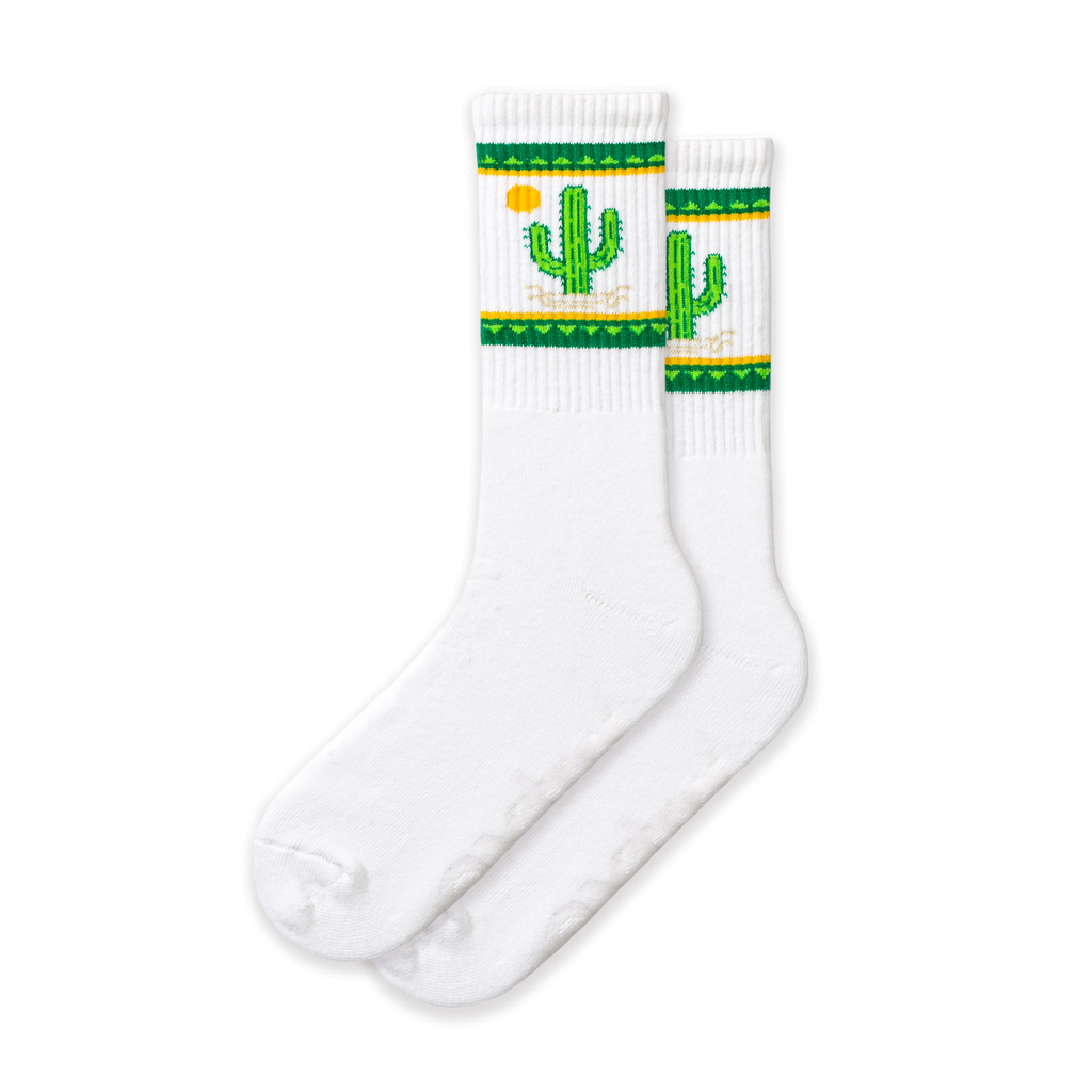 Extra Point Three Stripe Socks: White w/ blue & red stripes