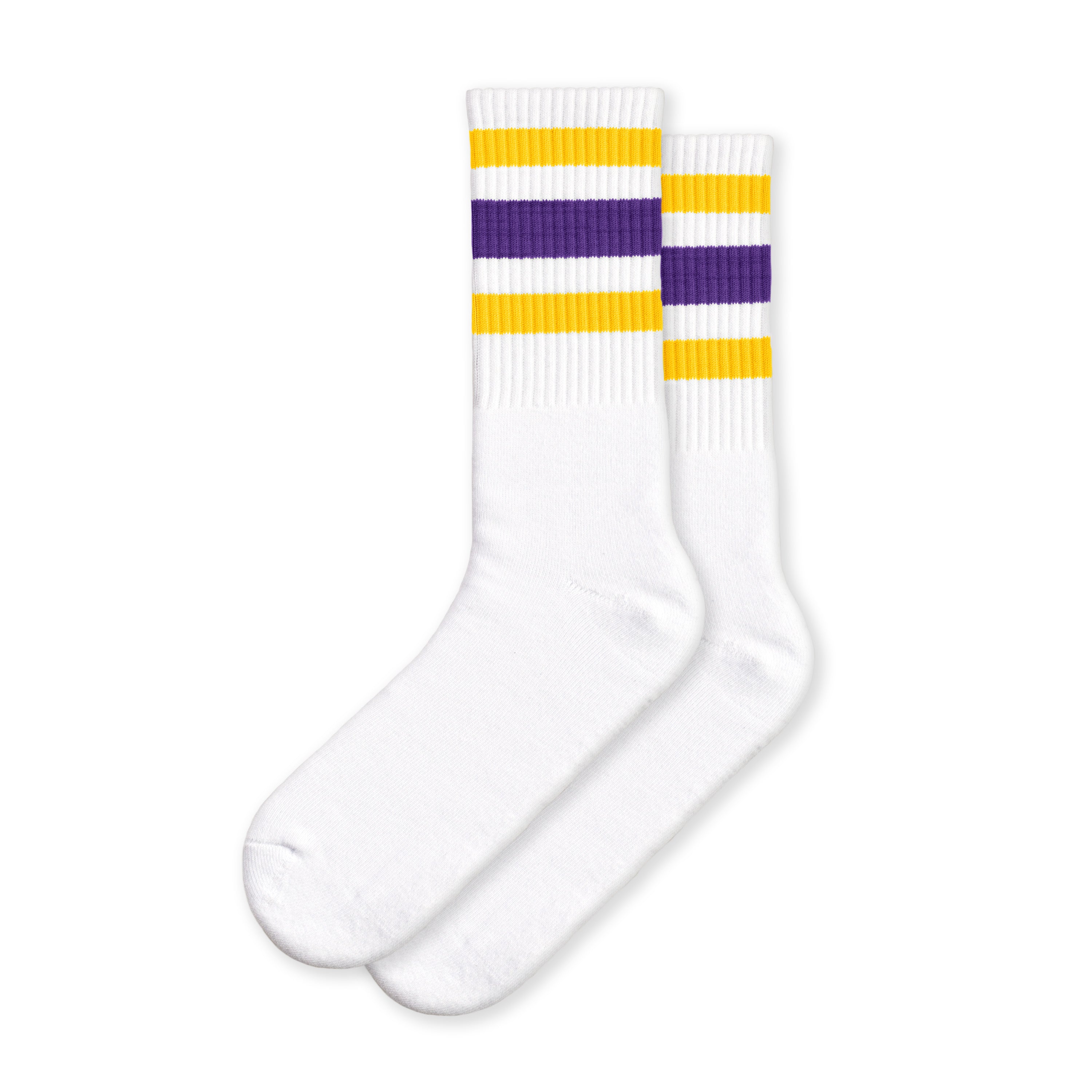 purple and gold dress socks Men's Dark Purple and Gold Striped Socks TieMart