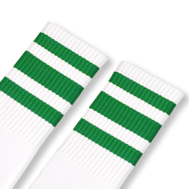 White w/ green stripes
