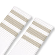 White w/ oatmeal stripes
