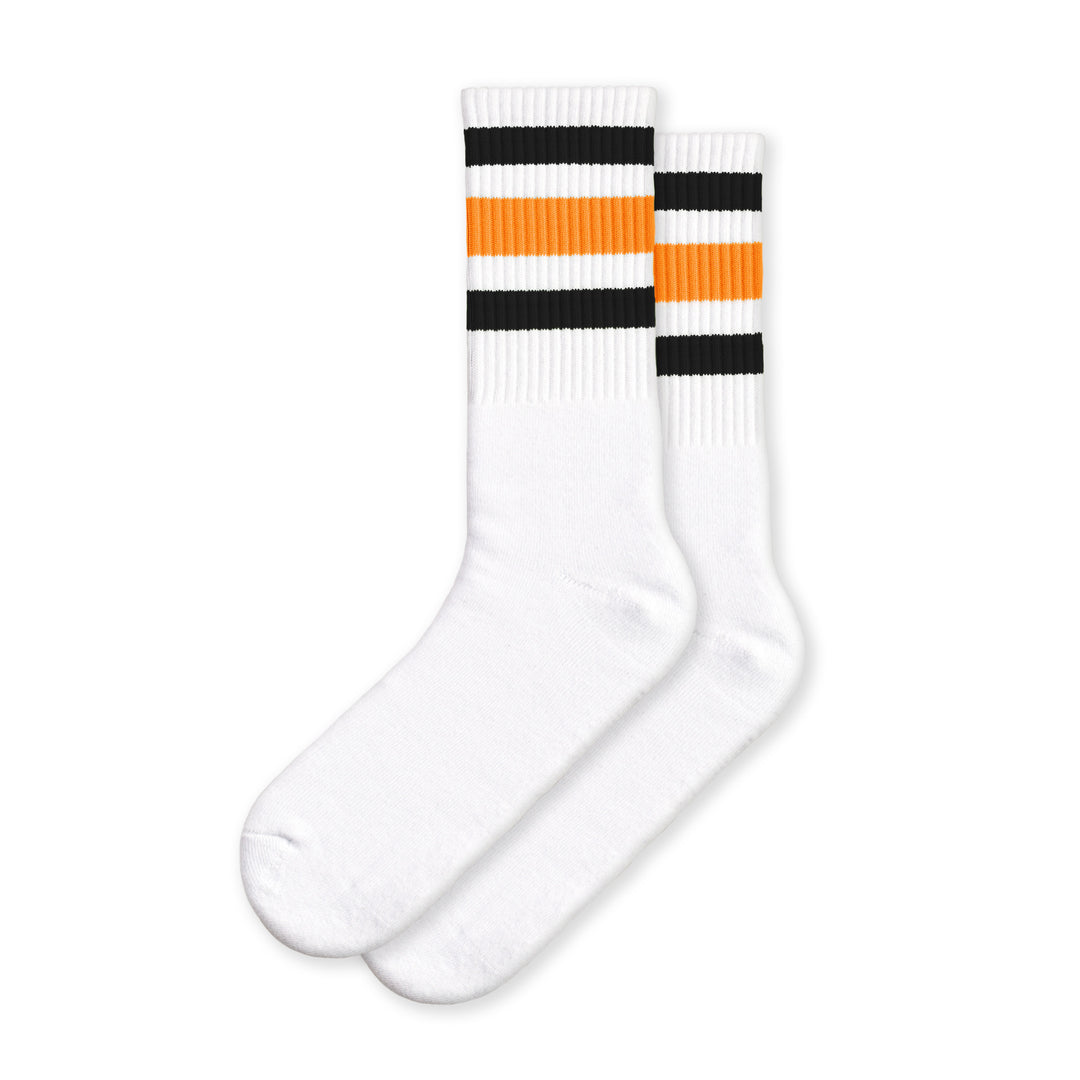 White w/ black & orange stripes