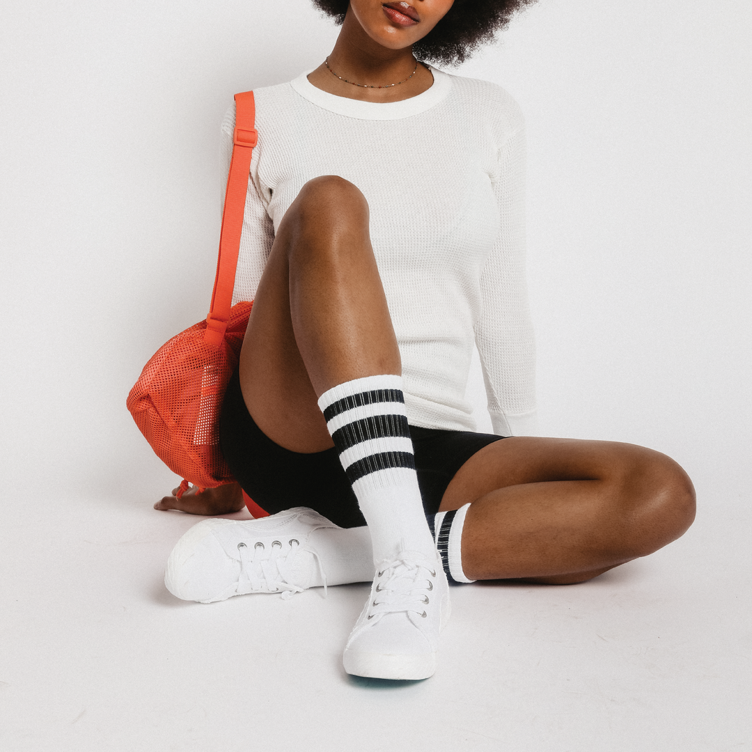 White w/ black stripes